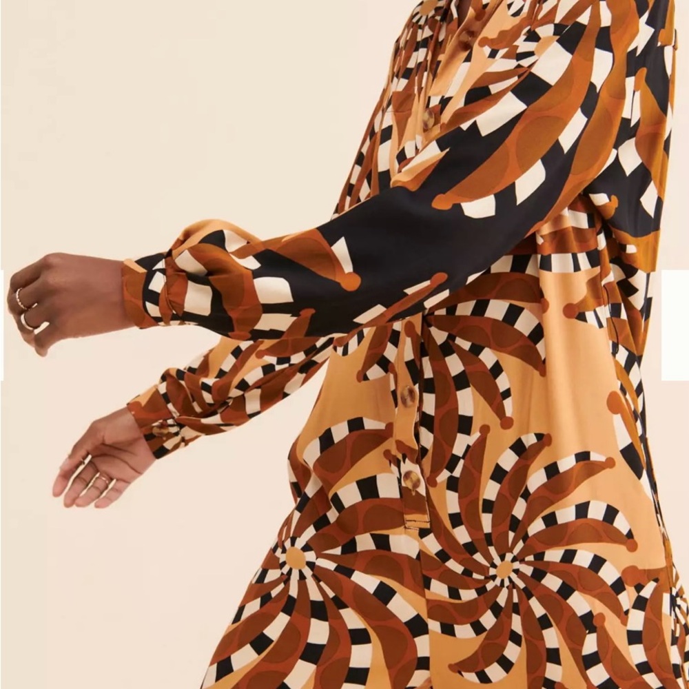 FARM RIO Stylish Brown and Black Pattern Jumpsuit